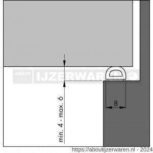 Ellen tochtprofiel opbouw aluminium Elro XL 300 cm - W51010331 - afbeelding 2