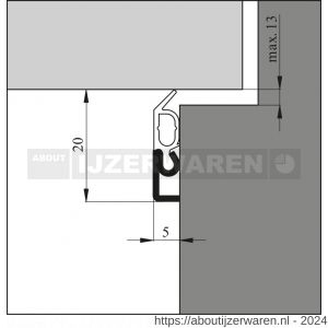 Ellen tochtprofiel opbouw aluminium Elro XL 230 cm - W51010330 - afbeelding 2