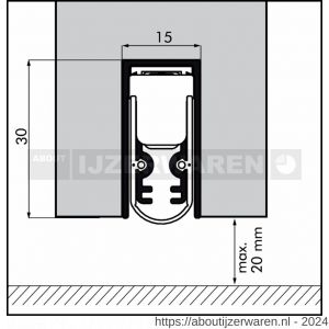 Ellen automatische valdorpel geluidsdempend aluminium EM Ellen Matic Soundproof 1228 mm - W51010199 - afbeelding 2