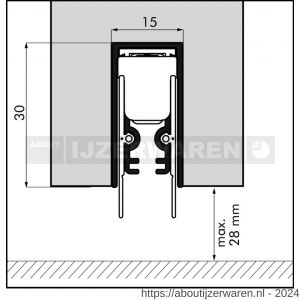 Ellen automatische valdorpel geluidsdempend aluminium EM Ellen Matic Optimal Seal 1128 mm - W51010321 - afbeelding 2