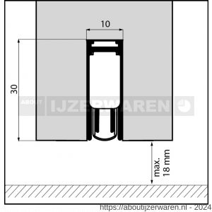 Ellen automatische valdorpel geluidsdempend aluminium EM Ellen Matic Slim Soundproof 628 - W51010336 - afbeelding 2