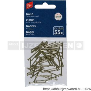 Ellen tochtstripnagel RVS 1.6x25 mm set 55 stuks - W51010344 - afbeelding 2