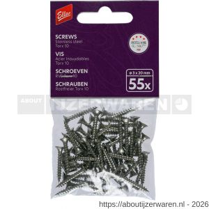 Ellen profiel schroef RVS 3x20 mm T10 set 55 stuks - W51010424 - afbeelding 1