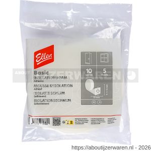 Ellen inbouwprofiel tochtband schuim zelfklevend Weatherstrip Foam 19x6 mm 10 m - W51010411 - afbeelding 1