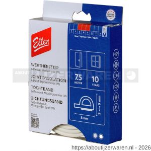 Ellen inbouwprofiel tochtband kunststof zelfklevend Weatherstrip Medium gemiddelde kier wit 7.5 m - W51010407 - afbeelding 1