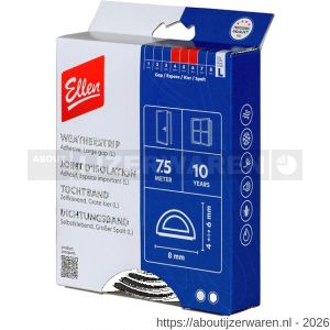 Ellen inbouwprofiel tochtband kunststof zelfklevend Weatherstrip Large grote kier zwart 7.5 m - W51010416 - afbeelding 1