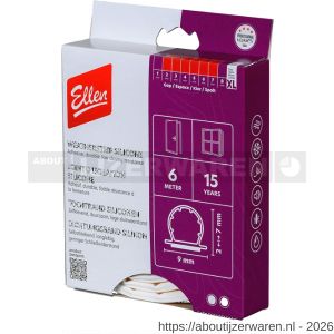 Ellen inbouwprofiel tochtband siliconen zelfklevend Weatherstrip Silicon wit 6 m - W51010412 - afbeelding 2