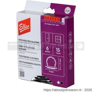 Ellen inbouwprofiel tochtband siliconen zelfklevend Weatherstrip Silicon zwart 6 m - W51010413 - afbeelding 2
