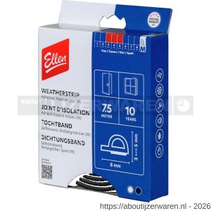 Ellen inbouwprofiel tochtband kunststof zelfklevend Weatherstrip Medium gemiddelde kier zwart 7.5 m - W51010408 - afbeelding 1