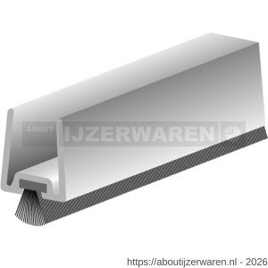 Ellen glasdeur tochtprofiel met borstel aluminium GDP 8 mm 225 cm - W51010398 - afbeelding 1