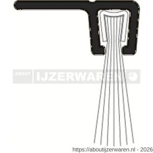 Ellen dorpel tochtprofiel met borstel aluminium IBS-90-18 100 cm - W51010124 - afbeelding 3