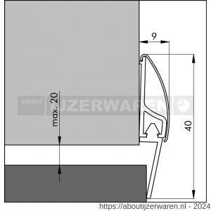 Ellen tochtprofiel dorpelprofiel aluminium INOX 100 cm - W51010098 - afbeelding 2