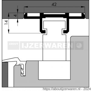 Ellen hefschuifdeur tochtprofiel aluminium ABRP 976 500 cm - W51010281 - afbeelding 1