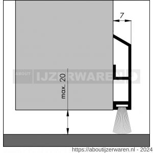 Ellen tochtprofiel dorpelprofiel met borstel aluminium ADS-B 300 cm - W51010101 - afbeelding 2