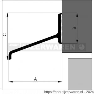 Ellen lekdorpelprofiel aluminium ALD-A135 500 cm ongeboord - W51010047 - afbeelding 1