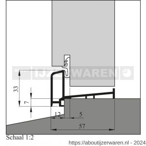 Ellen tochtprofiel opbouw aluminium ANB-S6 ANO 300 cm naturel geanodiseerd - W51010245 - afbeelding 2