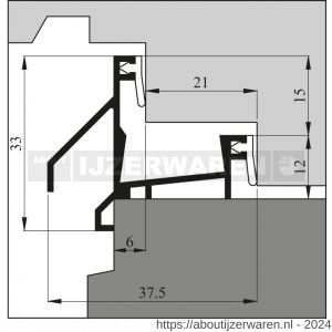 Ellen tochtprofiel opbouw aluminium ANB-11 AR 300 cm - W51010246 - afbeelding 2