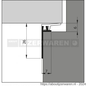 Ellen tochtprofiel opbouw aluminium ANB 16 AR 230 cm links en rechts - W51010217 - afbeelding 2