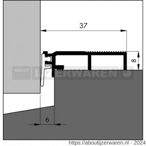 Ellen tochtprofiel slijtdorpel opbouw aluminium ANB-6N AR 100 cm onverpakt - W51010234 - afbeelding 2