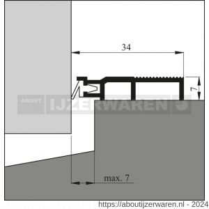 Ellen tochtprofiel slijtdorpel aluminium ARP-5 100 cm dorpel aluminium dicht - W51010095 - afbeelding 2