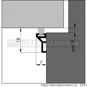 Ellen tochtprofiel opbouw aluminium ATS-B-230 cm - W51010255 - afbeelding 1