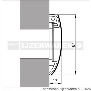 Ellen brievenbus afsluiter tochtklep met haarborstelrij RVS Inox - W51010269 - afbeelding 1