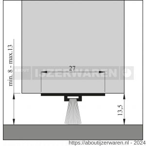 Ellen tochtprofiel dorpelprofiel met borstel aluminium DBS-300 cm - W51010103 - afbeelding 2