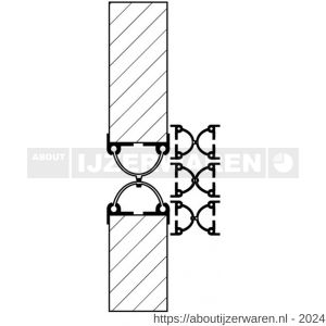 Ellen tochtwering deurnaaldprofiel DNP PVC 75 mm 250 cm - W51010293 - afbeelding 1