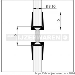 Ellen tochtprofiel glasdeur met borstel aluminium GDP 8 mm 225 cm naturel geanodiseerd - W51010203 - afbeelding 1