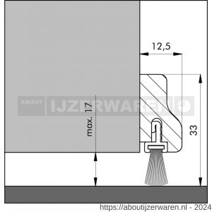 Ellen tochtprofiel dorpelprofiel met borstel hout Authentiek Beuken De Luxe HDS B 100 cm - W51010136 - afbeelding 1