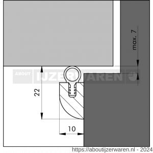 Ellen tochtprofiel opbouw hout authentiek beuken HTS 230 cm - W51010256 - afbeelding 1