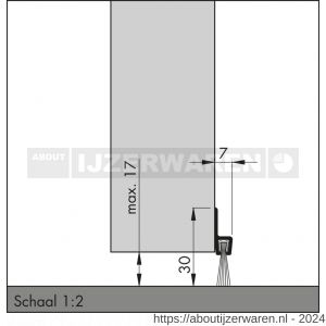 Ellen tochtprofiel dorpelprofiel met borstel aluminium IBS-31 250 cm - W51010107 - afbeelding 2