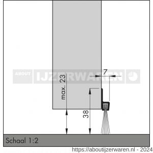 Ellen tochtprofiel dorpelprofiel met borstel aluminium IBS-39 300 cm - W51010111 - afbeelding 2