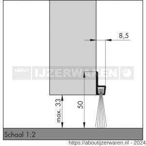 Ellen tochtprofiel opbouw met borstel aluminium IBS-50 250 cm - W51010113 - afbeelding 2