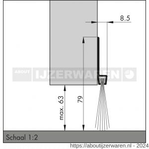 Ellen tochtprofiel dorpelprofiel met borstel aluminium IBS-80 100 cm - W51010121 - afbeelding 2