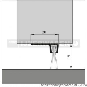 Ellen tochtprofiel dorpelprofiel met borstel aluminium IBS-90-18 100 cm - W51010124 - afbeelding 2