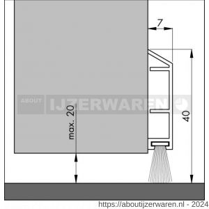 Ellen tochtprofiel dorpelprofiel met borstel kunststof PDS-B WT wit 100 cm Deco - W51010133 - afbeelding 1