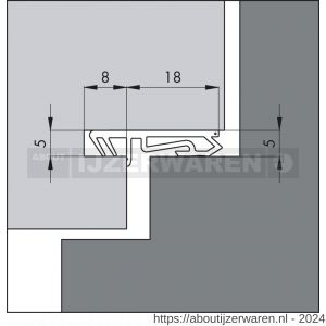 Ellen tochtprofiel kaderprofiel kunststof 1801 SCF 150 m 18 mm - W51010010 - afbeelding 2