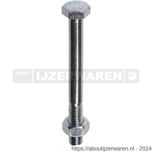 ASF zeskantbout met moer DIN 601/555 M8x40 mm 4.8 verzinkt - W40812251 - afbeelding 1