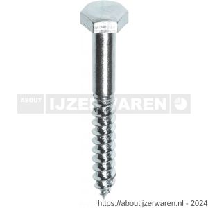 Herag houtdraadbout DIN 571 6x30 mm 4.8 verzinkt - W40882002 - afbeelding 1