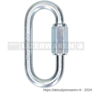 Herag kettingsluiting inclusief moer 6 mm verzinkt - W40882459 - afbeelding 1