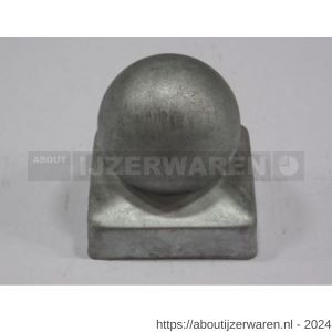 ASF paalkap met bol 71x71 mm staal thermisch verzinkt - W40824193 - afbeelding 1