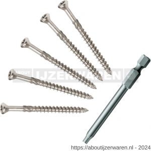 Herag UPM vlonderschroef 4x40 mm inclusief bit Torx T 15 A2 - W40882438 - afbeelding 1