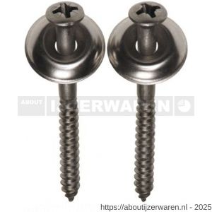 FISI closet toilet bevestigingsset DIN 7995 5.5x60 mm messing vernikkeld en kraalring messing - W40896536 - afbeelding 1