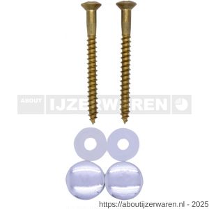 FISI closet toilet bevestigingsset DIN 7995 5.5x70 mm messing plug, rozet en afdekkap chroom - W40896511 - afbeelding 1