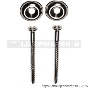 FISI closet toilet bevestigingsset DIN 7995 5.5x70 mm messing vernikkend en kraalring messing set 4 stuks - W40896531 - afbeelding 1