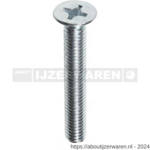 ASF metaalschroef DIN 965 M6x55 mm Pozidriv platverzonken kop RVS A4 - W40820106 - afbeelding 1