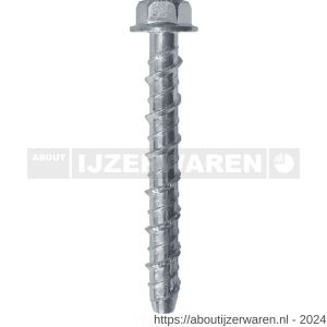 Herag betonschroef 10x80/10 mm zeskant met flens verzinkt - W40882239 - afbeelding 1