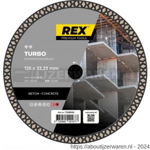 REX Turbo diamantzaagblad 125 mm asgat 22.23 mm beton - W40841270 - afbeelding 1