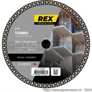 REX Turbo diamantzaagblad 230 mm asgat 22.23 mm beton - W40841271 - afbeelding 1